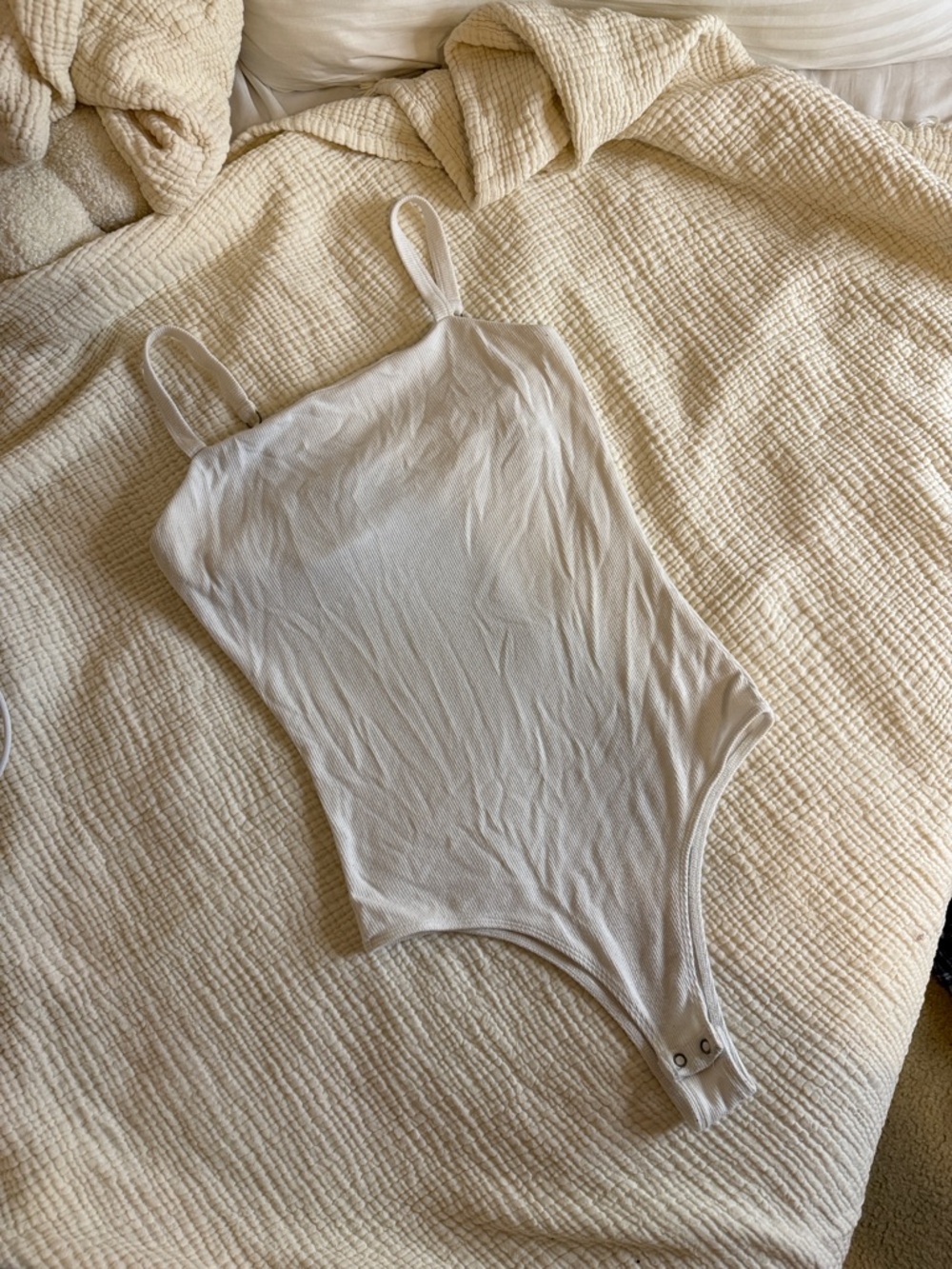 Hollister bodysuit white ribbed cami tank slim